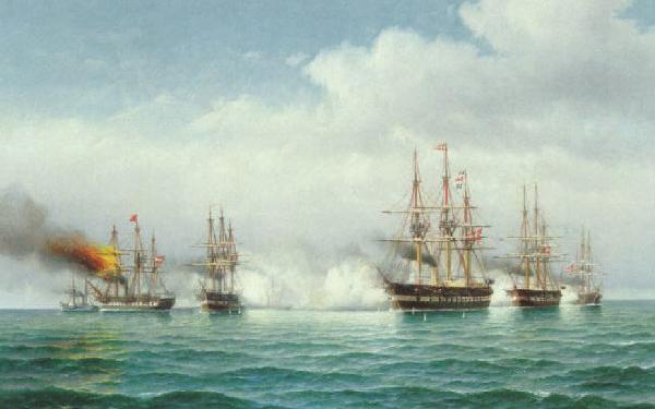 Carl Bille Slaget ved Helgoland oil painting image